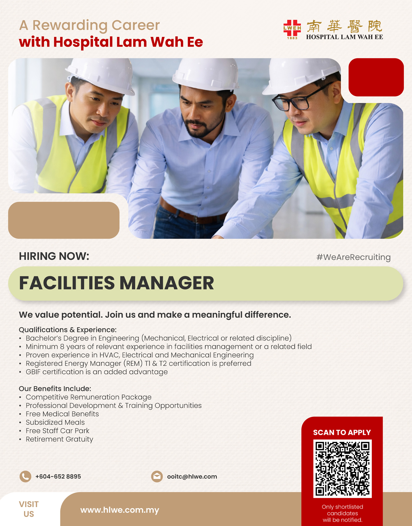 Hiring now Facilities Manager